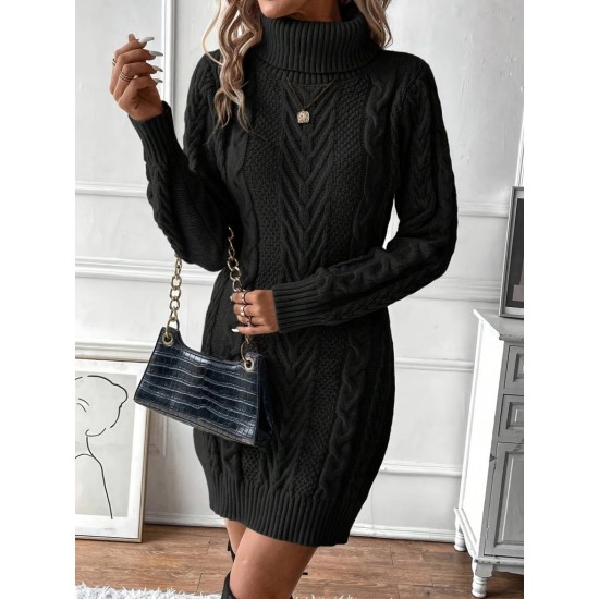 Kadın Balıkçı Yaka Mini Triko Elbise , 29823