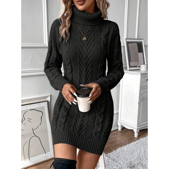 Kadın Balıkçı Yaka Mini Triko Elbise , 29823