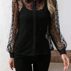 Kadın Uzun Kollu Yakalı şeffaf Tül Detaylı Ve Viskon Atlet Ikili Takım , 29816