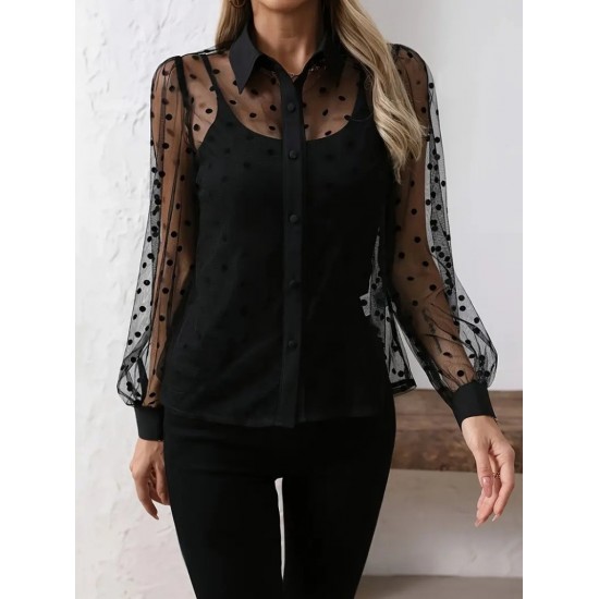 Kadın Uzun Kollu Yakalı şeffaf Tül Detaylı Ve Viskon Atlet Ikili Takım , 29816