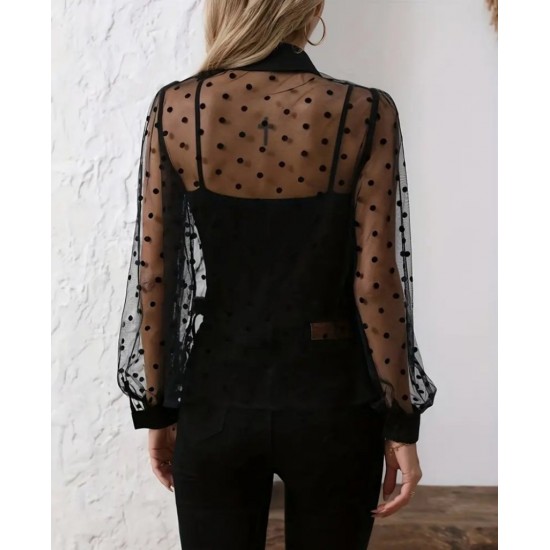 Kadın Uzun Kollu Yakalı şeffaf Tül Detaylı Ve Viskon Atlet Ikili Takım , 29816