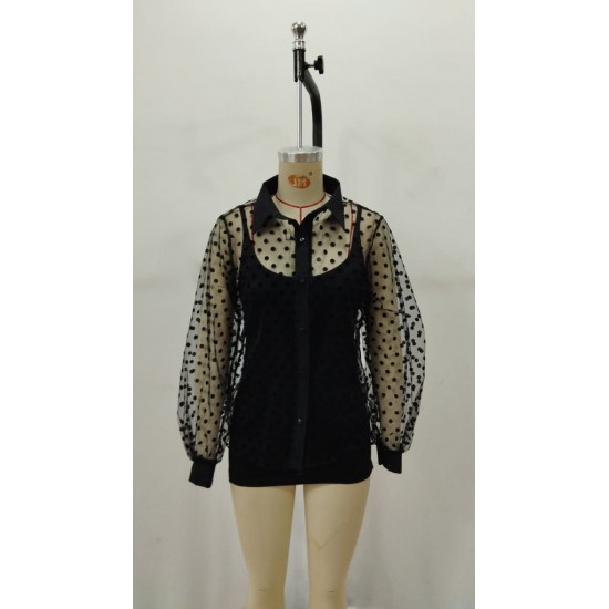 Kadın Uzun Kollu Yakalı şeffaf Tül Detaylı Ve Viskon Atlet Ikili Takım , 29816