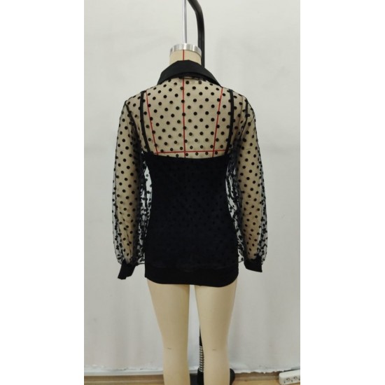 Kadın Uzun Kollu Yakalı şeffaf Tül Detaylı Ve Viskon Atlet Ikili Takım , 29816