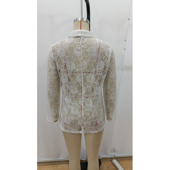 Kadın Uzun Kollu Yakalı önü Açık Dantelli Ceket , 29857