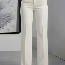 Kadın Yüksek Bel Cepli Ithal Krep Pantolon , 29851