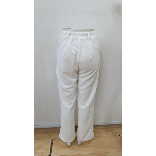 Kadın Yüksek Bel Cepli Ithal Krep Pantolon , 29851