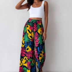 Kadın Yüksek Bel Lastikli Desenli Süprem Pantolon , 29846 Kadın Yüksek Bel Lastikli Desenli Süprem Pantolon , 29846