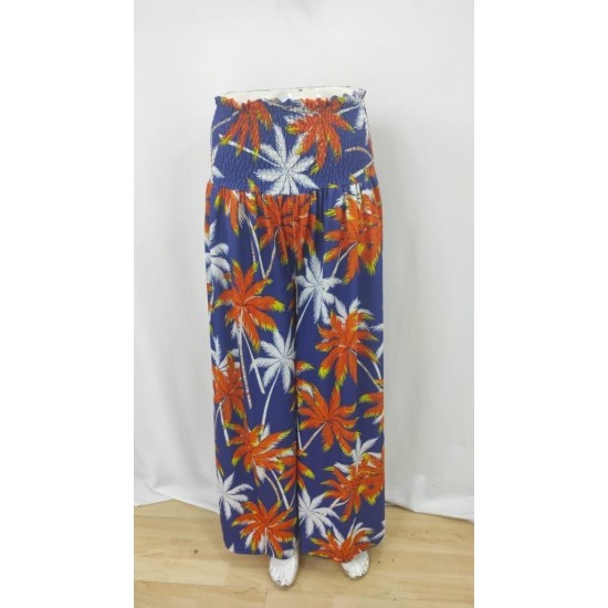 Kadın Yüksek Bel Lastikli Desenli Süprem Pantolon , 29845