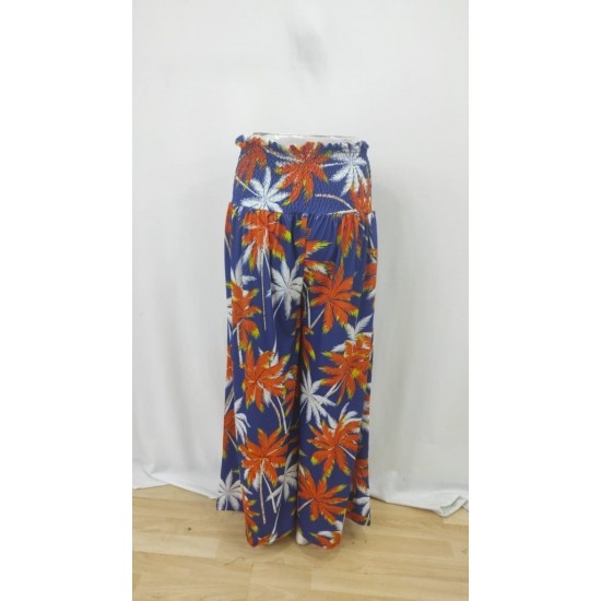 Kadın Yüksek Bel Lastikli Desenli Süprem Pantolon , 29845