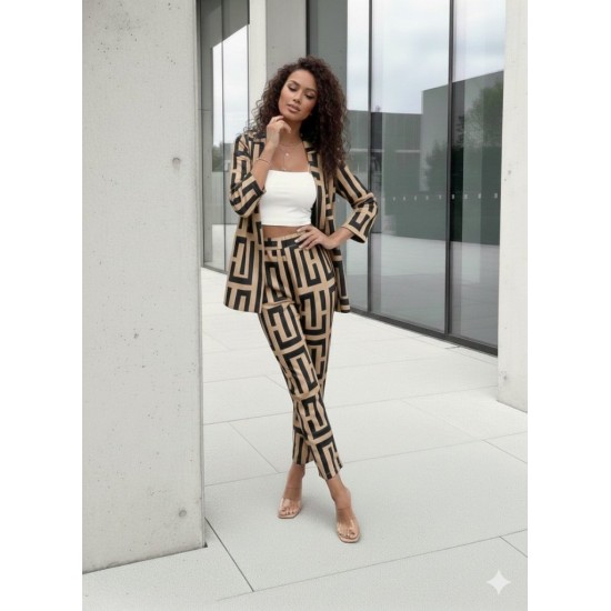 Kadın Uzun Kollu önü Açık Desenli Iki Iplik Ceket Ve Pantolon Ikili Takım , 29843 Kadın Uzun Kollu önü Açık Desenli Iki Iplik Ceket Ve Pantolon Ikili Takım , 29843