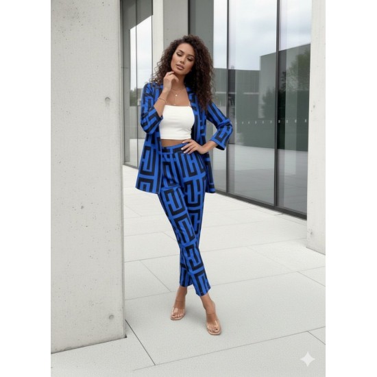 Kadın Uzun Kollu önü Açık Desenli Iki Iplik Ceket Ve Pantolon Ikili Takım , 29842 Kadın Uzun Kollu önü Açık Desenli Iki Iplik Ceket Ve Pantolon Ikili Takım , 29842