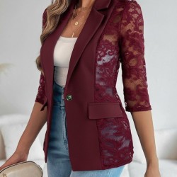 Kadın Uzun Kollu Truvakar Kol önden Düğmeli Cepli Dantelli Atlas Ceket , 29841 Kadın Uzun Kollu Truvakar Kol önden Düğmeli Cepli Dantelli Atlas Ceket , 29841