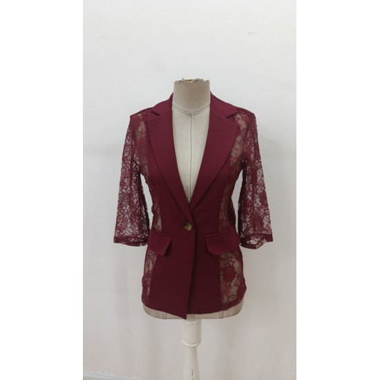 Kadın Uzun Kollu Truvakar Kol önden Düğmeli Cepli Dantelli Atlas Ceket , 29841 Kadın Uzun Kollu Truvakar Kol önden Düğmeli Cepli Dantelli Atlas Ceket , 29841