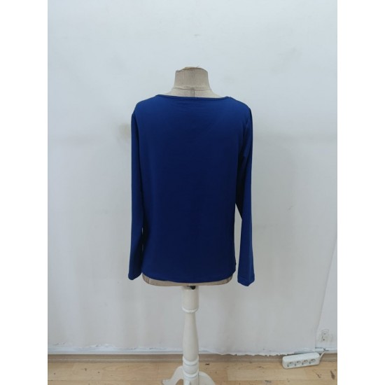 Kadın Uzun Kollu V Yakalı Viskon Bluz, 29836