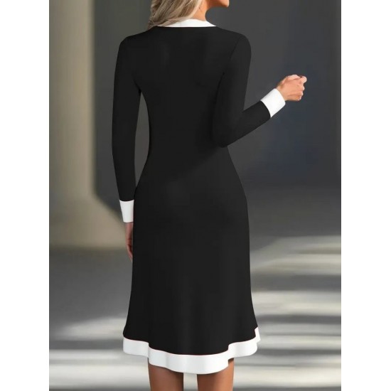 Kadın Uzun Kollu V Yakalı Düğmeli Midi Modal Elbise , 29862 Kadın Uzun Kollu V Yakalı Düğmeli Midi Modal Elbise , 29862