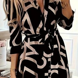 Kadın Uzun Kollu Yakalı önden Düğmeli Uzun Süprem Elbise , 29858 Kadın Uzun Kollu Yakalı önden Düğmeli Uzun Süprem Elbise , 29858