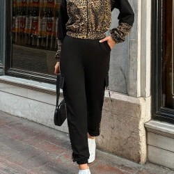 Kadın Uzun Kollu Kapşonlu Leopar Desenli Viskon Iki Iplik Bluz Ve Pantolon Ikili Takım , 29873 Kadın Uzun Kollu Kapşonlu Leopar Desenli Viskon Iki Iplik Bluz Ve Pantolon Ikili Takım , 29873