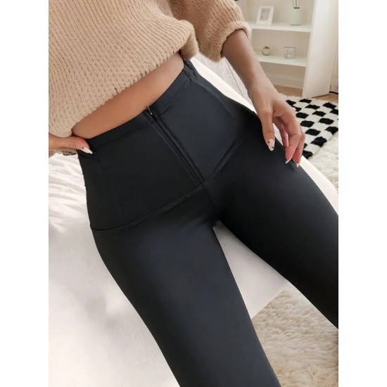 Kadın Yüksek Bel önden Fermuarlı Dalgıç Tayt , 29869