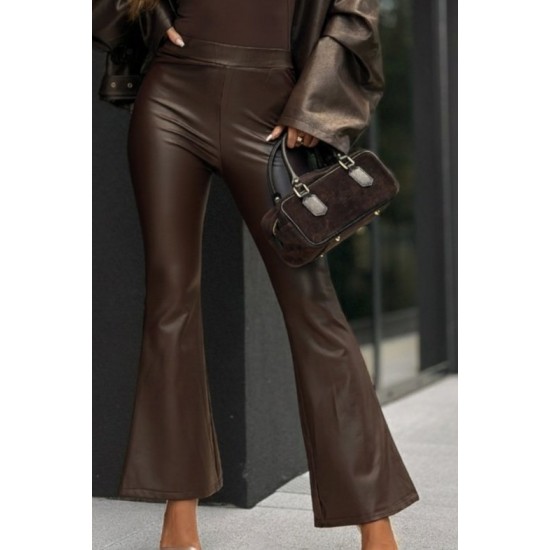Kadın Yüksek Bel İspanyol Paçalı Deri Pantolon , 29868 Kadın Yüksek Bel İspanyol Paçalı Deri Pantolon , 29868