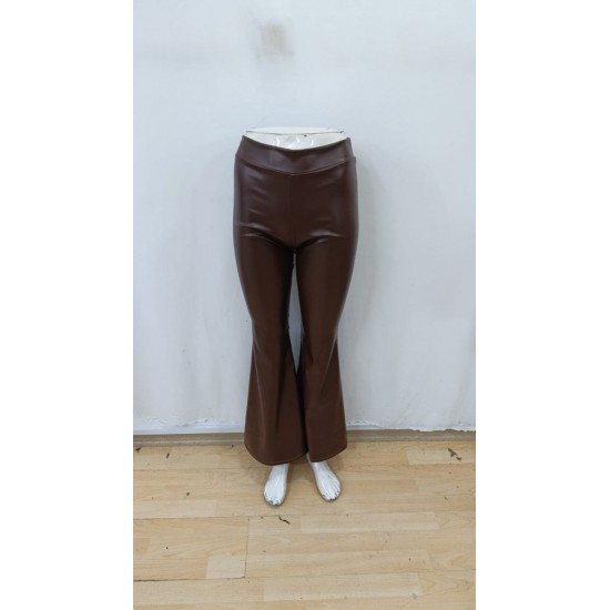 Kadın Yüksek Bel İspanyol Paçalı Deri Pantolon , 29868 Kadın Yüksek Bel İspanyol Paçalı Deri Pantolon , 29868