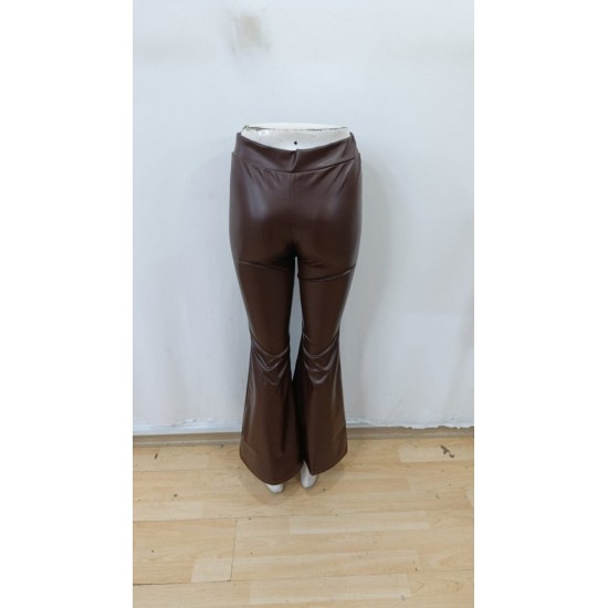 Kadın Yüksek Bel İspanyol Paçalı Deri Pantolon , 29868 Kadın Yüksek Bel İspanyol Paçalı Deri Pantolon , 29868