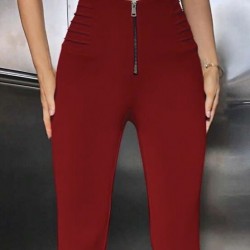 Kadın Yüksek Belli önden Fermuar Ve Nervur Detaylı Dalgıç Tayt, 29879 Kadın Yüksek Belli önden Fermuar Ve Nervur Detaylı Dalgıç Tayt, 29879