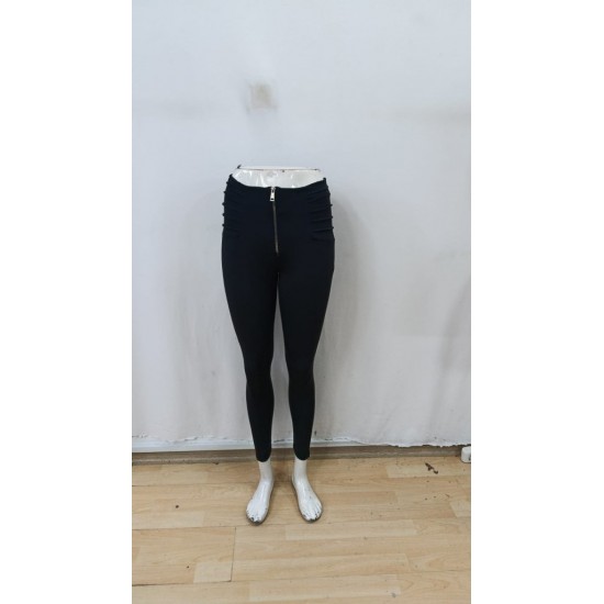 Kadın Yüksek Belli önden Fermuar Ve Nervur Detaylı Dalgıç Tayt, 29878