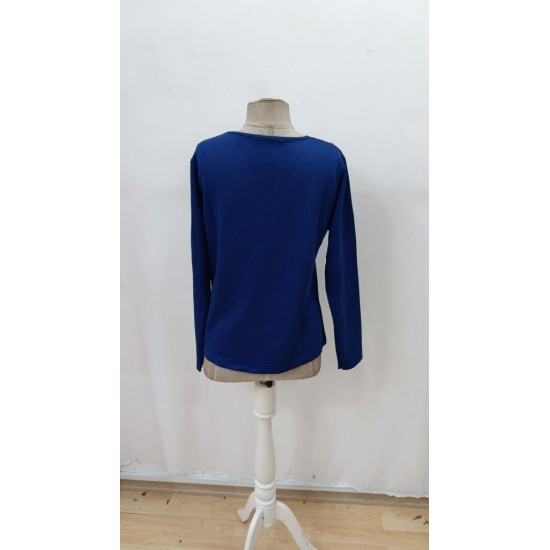 Kadın Uzun Kollu V Yakalı Viskon Iki Iplik Bluz , 29876