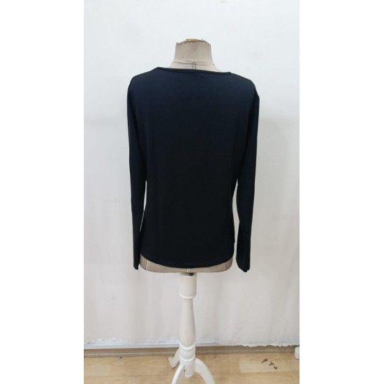 Kadın Uzun Kollu V Yakalı Viskon Iki Iplik Bluz , 29875