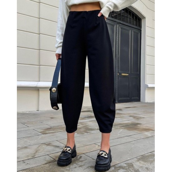 Kadın Yüksek Bel Krep Pantolon , 26806