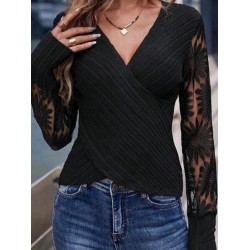 Kadın Uzun Kollu Kruvaze Yakalı şardonlu Kaşkorse Bluz , 29899 Kadın Uzun Kollu Kruvaze Yakalı şardonlu Kaşkorse Bluz , 29899