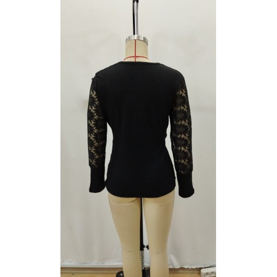 Kadın Uzun Kollu Kruvaze Yakalı şardonlu Kaşkorse Bluz , 29899