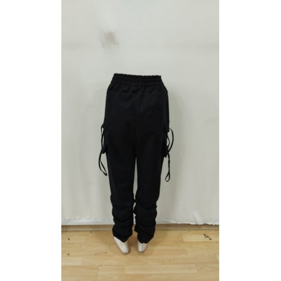 Kadın Yüksek Bel Beli Lastikli Kargo Cep Detaylı Gabardin Pantolon , 29890