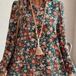 Kadın Uzun Kollu V Yakalı Desenli Modal Mini Elbise , 29888 Kadın Uzun Kollu V Yakalı Desenli Modal Mini Elbise , 29888