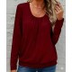 Kadın Uzun Kollu Yuvarlak Yakalı Viskon Bluz , 29910