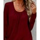 Kadın Uzun Kollu Yuvarlak Yakalı Viskon Bluz , 29910