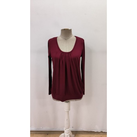 Kadın Uzun Kollu Yuvarlak Yakalı Viskon Bluz , 29910