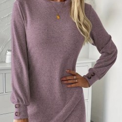 Kadın Uzun Kollu Bisiklet Yaka önden Asimetrik Kesim Detaylı Mini Yumoş Elbise, 29903 Kadın Uzun Kollu Bisiklet Yaka önden Asimetrik Kesim Detaylı Mini Yumoş Elbise, 29903