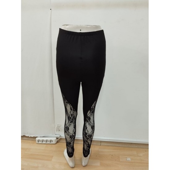 Kadın Yüksek Bel Yanlardan Dantel Detaylı Dalgıç Tayt , 29917