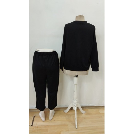 Kadın Uzun Kollu Bisiklet Yaka Viskon Iki Iplik Bluz Ve Pantolon Ikili Takım , 29912