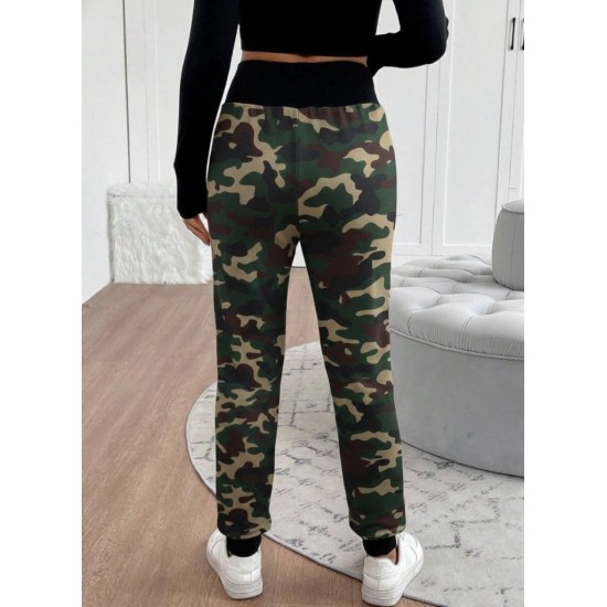 Kadın Yüksek Bel Bağcıklı Desenli Iki Iplik Pantolon , 29932