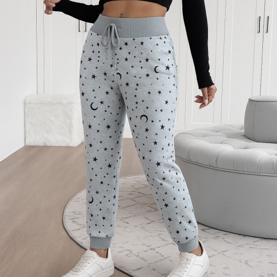 Kadın Yüksek Bel Bağcıklı Desenli Iki Iplik Pantolon , 29931