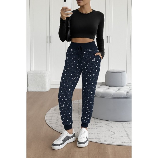 Kadın Yüksek Bel Bağcıklı Desenli Iki Iplik Pantolon , 29930