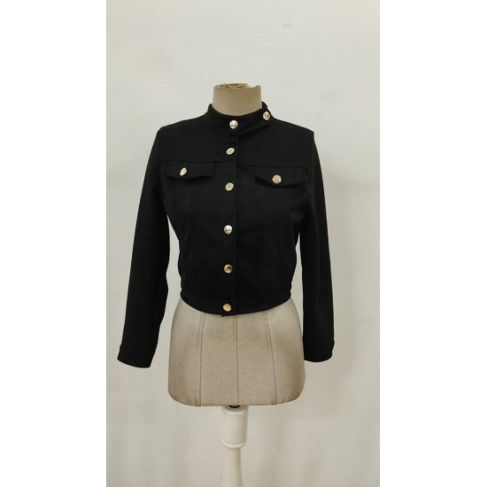 Kadın Uzun Kollu Yakadan Ve önden Düğmeli Süet Kısa Ceket , 29939