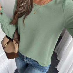 Kadın Uzun Kollu Yuvarlak Yaka Aerobin Bluz , 29938