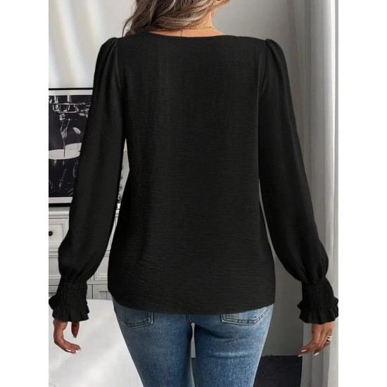 Kadın Uzun Kollu Yuvarlak Yaka Aerobin Bluz , 29937