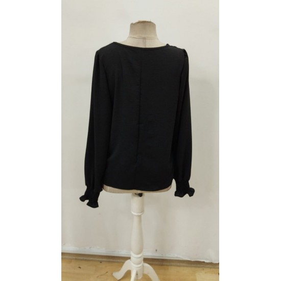 Kadın Uzun Kollu Yuvarlak Yaka Aerobin Bluz , 29937