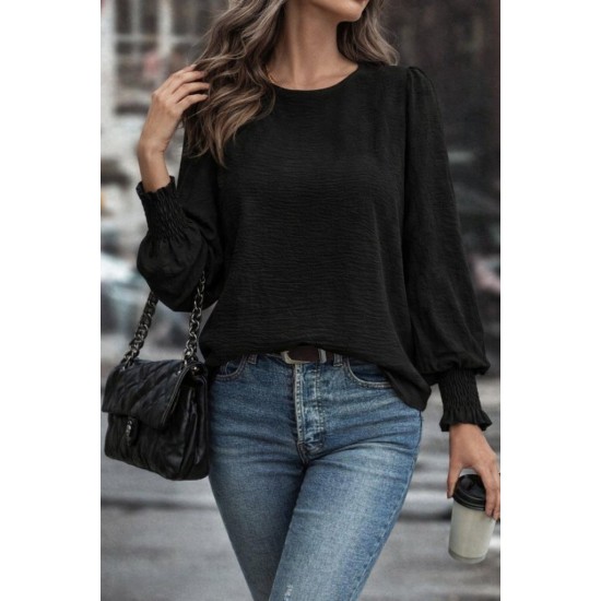 Kadın Uzun Kollu Yuvarlak Yaka Aerobin Bluz , 29937