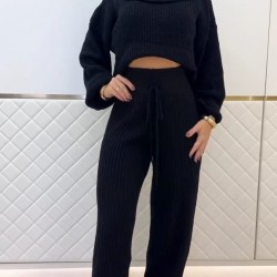 Kadın Uzun Kollu Balıkçı Yaka Kısa Triko Bluz Ve Pantolon Ikili Takım , 29957 Kadın Uzun Kollu Balıkçı Yaka Kısa Triko Bluz Ve Pantolon Ikili Takım , 29957