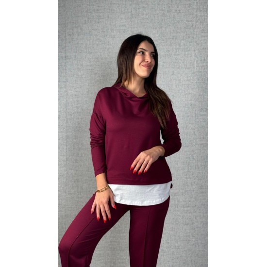 Kadın Uzun Kollu Kapşonlu Bağcıklı Viskon Iki Iplik Bluz Ve Pantolon Ikili Takım, 29954 Kadın Uzun Kollu Kapşonlu Bağcıklı Viskon Iki Iplik Bluz Ve Pantolon Ikili Takım, 29954